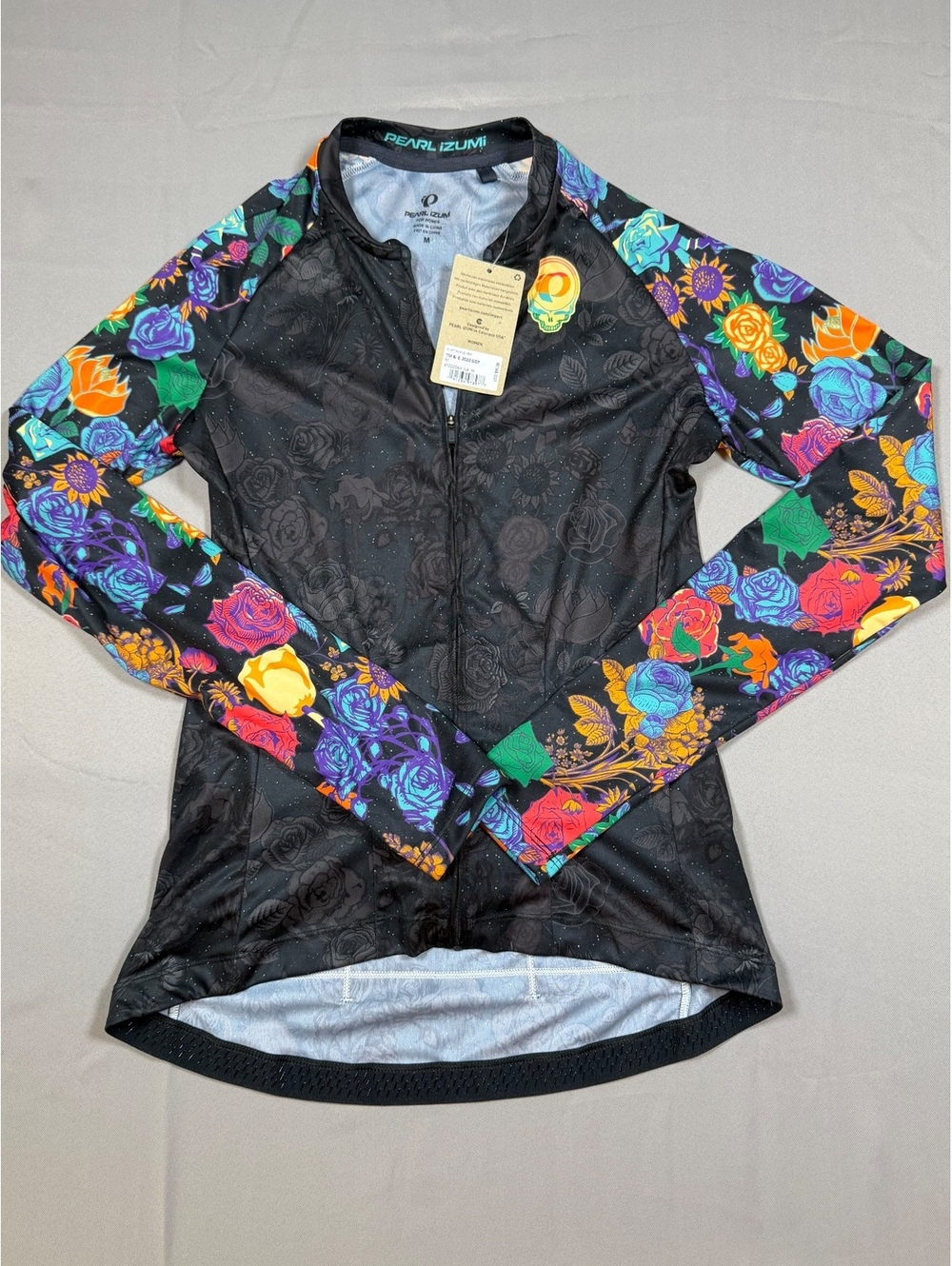 NWT Pearl Izumi x Grateful Dead Women’s Cycling Jersey Long Sleeve Floral Skull